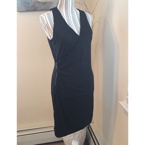 Armani Exchange black mini dress with side Zipper